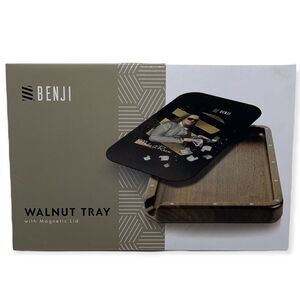 NIB BENJI PAPERS Walnut Tray w/ Magnetic Lid & FREE GIFTS INSIDE
